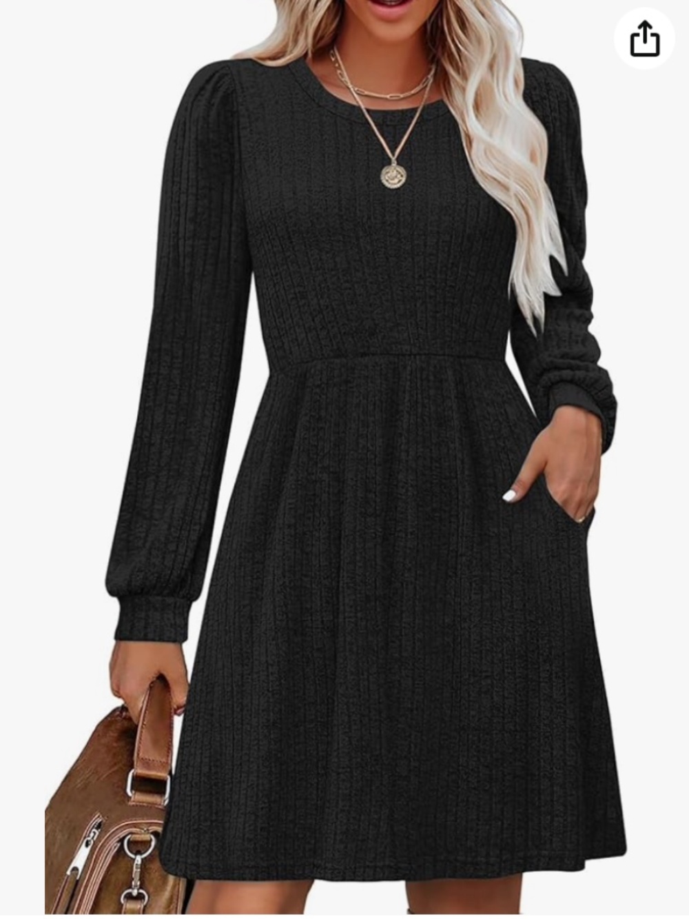 OFEEFAN Tunic Dress Black Sweater Dresses for Women Fall Work Dresses for Women